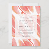 Peach Floral Modern Wedding Einladung (Vorderseite)