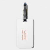 Peach Floral Monogram Lugtag Gepäckanhänger (Rückseite vertikal)