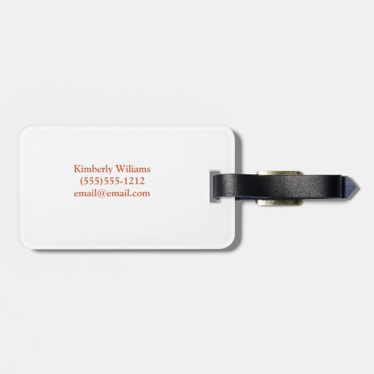 Peach Floral Monogram Lugtag Gepäckanhänger (Rückseite horizontal)