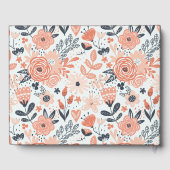 Peach floral Muster Vacation Zuhause oder Miete Ga Gästebuch (Rückseite)