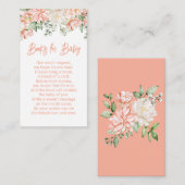 Peach Floral Neutral Baby Shower Books for Baby Begleitkarte (Vorne/Hinten)