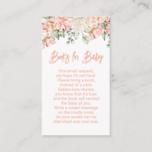Peach Floral Neutral Baby Shower Books for Baby