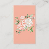 Peach Floral Neutral Babydusche Windelwanne Raffle Begleitkarte (Rückseite)