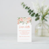 Peach Floral Neutral Babydusche Windelwanne Raffle Begleitkarte (Stehend Vorderseite)