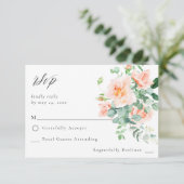 Peach Floral no Meal UAWG V3 RSVP Karte (Stehend Vorderseite)