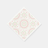 Peach Floral Paper Napkin Serviette (Ecke)
