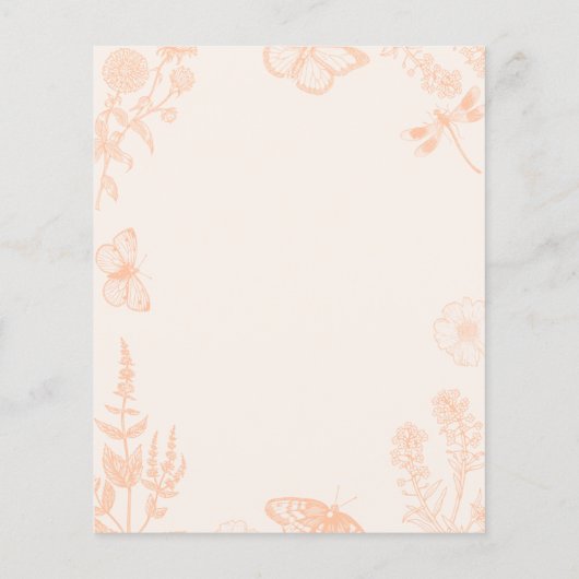 Peach Floral Paper Sheets (Rückseite)