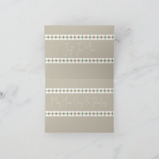 Peach Floral Pattern Karte (Innenseite)