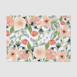Peach Floral Pattern Seidenpapier