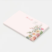 Peach Floral Post-it Klebezettel (angewinkelt)