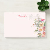 Peach Floral Post-it Klebezettel (Büro)