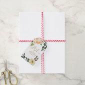 Peach Floral Pumpkin Fall Brautparty Bevorzugung Geschenkanhänger (Mit Garn)