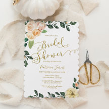 Peach Floral Pumpkin Fall Brautparty