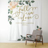 Peach Floral Pumpkin Fall Brautparty Hintergrund Wandteppich (Beispiel)