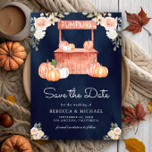 Peach Floral Pumpkin Market Foto Navy Hochzeit Save The Date