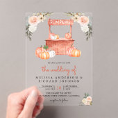 Peach Floral Pumpkin Market Wedding Acryleinladungen (Insitu (Handheld))