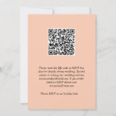 Peach Floral QR Code Hochzeitsempfehlung Einladung (Rückseite)