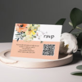 Peach floral RSVP Card