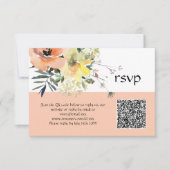 Peach floral RSVP Card Karte (Vorderseite)