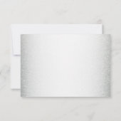 Peach Floral Silver Glitter Modern Wedding Party RSVP Karte (Rückseite)