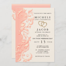 Peach floral Swirl Hochzeit und UAWG