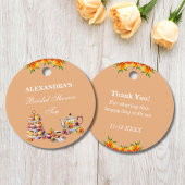Peach Floral Tee Brautparty Vielen Dank Geschenkanhänger