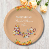 Peach Floral Tee Party Brautparty Pappteller