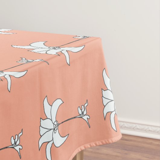 Peach Floral Tischdecke (Beispiel)
