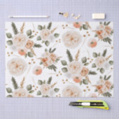 Peach floral Tissue Seidenpapier (Handwerk)