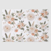 Peach floral Tissue Seidenpapier (Vorderseite)