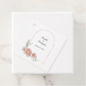 Peach floral Trendy Arch Greenery Moderne Hochzeit Geschenkanhänger (Beispiel)