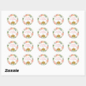Peach Floral Unser kleiner Pumpkin Geburtstag Runder Aufkleber (Blatt)
