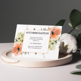 Peach Floral Unterkunft Umschließungskarte RSVP Karte