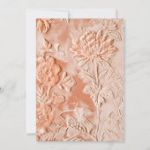 Peach Floral Verziert Wedding Einladung (Rückseite)