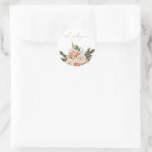 Peach Floral Vielen Dank Umschlag Aufkleber (Tasche)