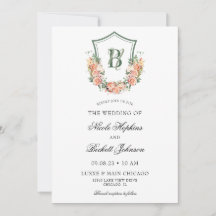 Peach Floral Wappen Wedding
