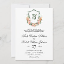 Peach Floral Wappen Wedding