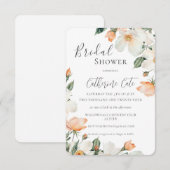 Peach Floral Watercolor Bridal Shower Einladung (Vorne/Hinten)