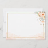 Peach floral Watercolor Note Card Dankeskarte (Rückseite)