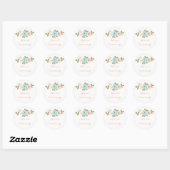 Peach Floral Watercolor Quinceanera Sticker (Blatt)