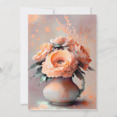 Peach Floral Watercolor Wedding Einladung (Rückseite)