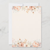 Peach Floral Watercolor Wedding Einladung (Rückseite)