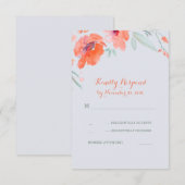 Peach Floral Watercolor Wedding Rsvp Cards Karte (Vorne/Hinten)