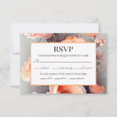 Peach Floral Watercolor Wedding RSVP Karte (Vorderseite)