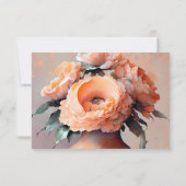 Peach Floral Watercolor Wedding RSVP Karte (Rückseite)