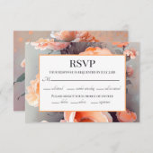 Peach Floral Watercolor Wedding RSVP Karte (Vorne/Hinten)