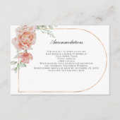 Peach floral Wedding Details Eintrittskarte Begleitkarte (Vorderseite)
