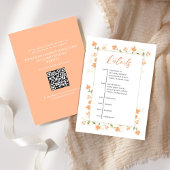 Peach Floral Wedding Details UAWG Begleitkarte