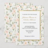 Peach Floral Wedding Einladung (Vorne/Hinten)