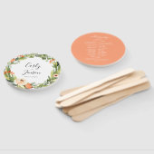 Peach Floral Wedding Hand Fans Fächer (Non-assembled)